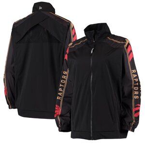 Toronto Raptors Qore Women's Throwback Team Full-Zip Windbreaker Jacket - Black